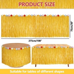 1Pc Luau Grass Table Skirt, Hawaiian Party Decorations Hawaiian Table Skirt 3…