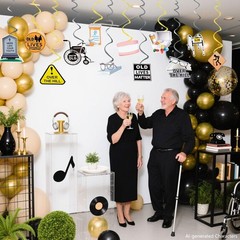 Over The Hill Decorations Foil Old Lives Matter Hanging Swirls Cake Birthday