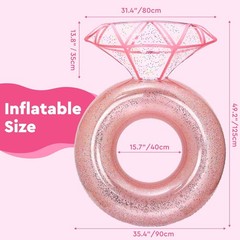 Pool Floats, Inflatable Diamond Ring Pool Float for Bachelorette Party, Engag…