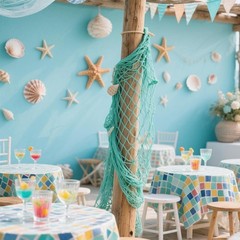 2 Pack Fish Net Decorations for Party, Natural Cotton Hawaiian Party Fishing …
