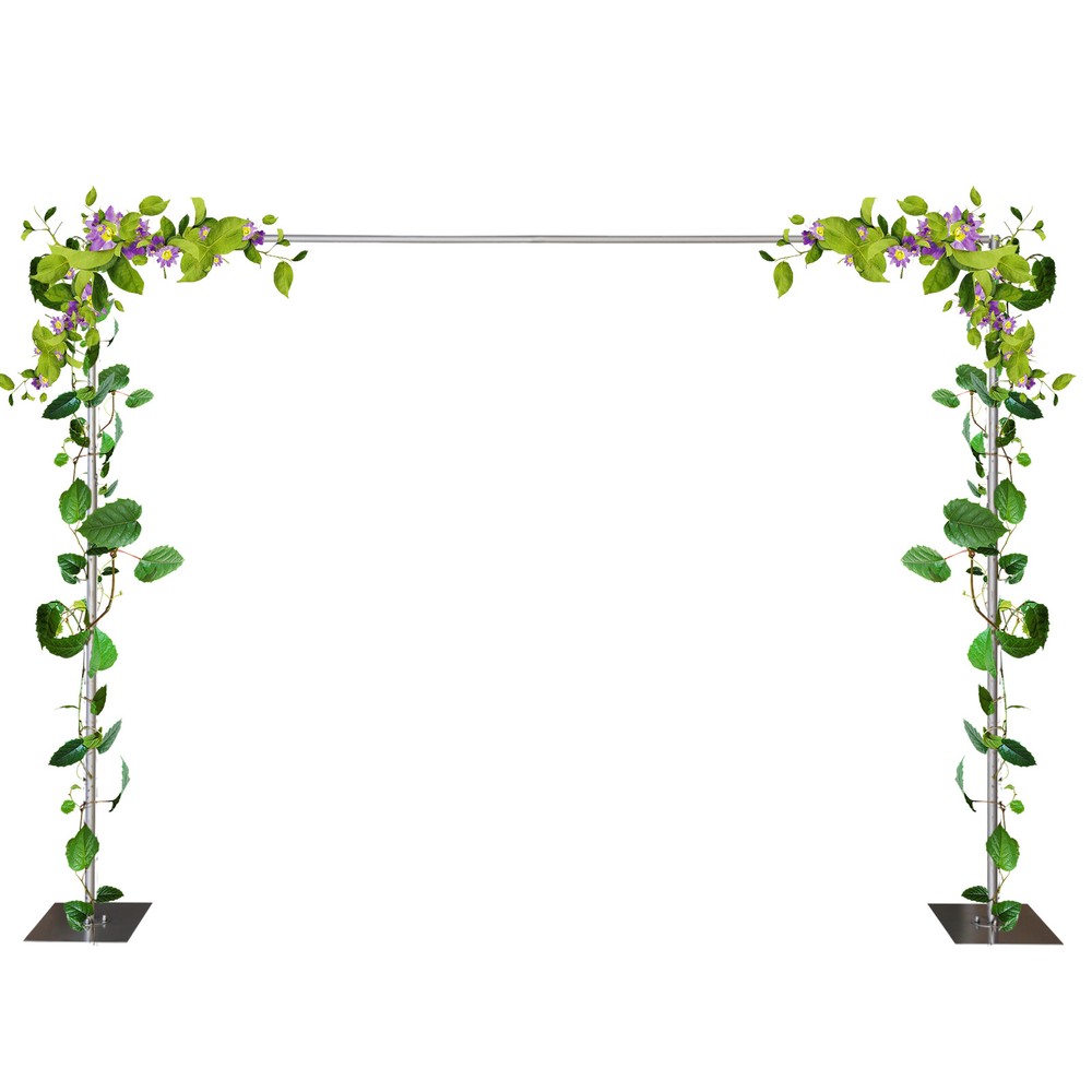 Heavy Duty Adjustable Square Backdrop Stand Steel Pipe Silver 3 × 1.5-3m
