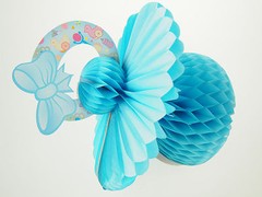 Jumbo Pacifier Nipple Bottle Baby Shower Honey Comb Paper Decoration First Year