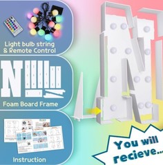 imprsv 4FT Marquee Light Up Big Letter N Birthday Decorations DIY Party