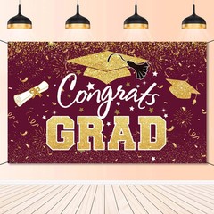 Graduation Party Decorations – Maroon Gold Congrats Grad Class of