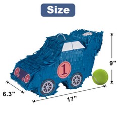 Blue Car Pinata Mexican Pinatas with Hanging Loop for Kids Birthday Party Decor