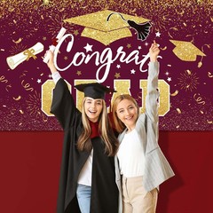 Graduation Party Decorations – Maroon Gold Congrats Grad Class of