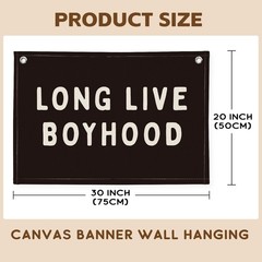 Long Live Boyhood Banner, Boy Nursery Decor, Canvas Banner Wall Hanging Banne…