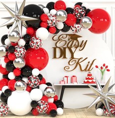 ALL-IN-1 Red Black and White Balloon Arch Kit for Red and Black Birthday Part…