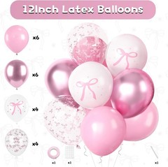 Whimsical Pink and White Bow Decorations for Girls’ Birthdays & Showers