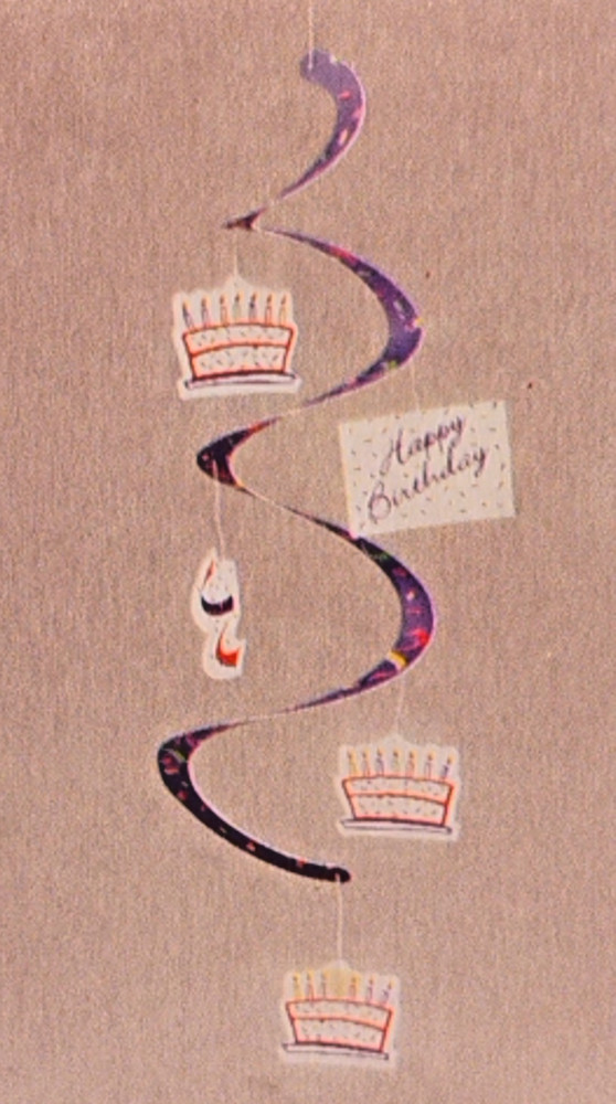 Happy Birthday Cake 24″ Spiral Paper Mobile