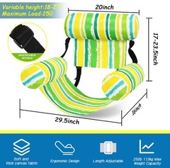 Pool Chair Float Adult Inflatable Floating Chair Fabric Covered Water Float S…