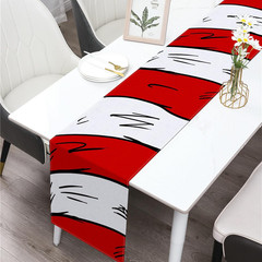 Red and White Striped Table Runner Hat Twins Baby Shower Cartoon Birthday Party