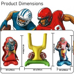 Football Party Balloon Set – Includes Goal Post & 2 Football Player Balloons,…