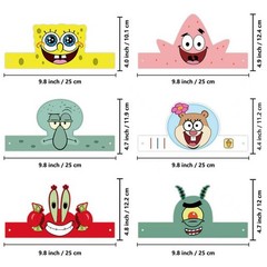 12 Pcs SpongeBob Party Decoration SpongeBob Birthday Supplies Hat Glasses Set