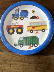 Birthday Party Partyware Trucks construction Traffic Jam Plates Cups ￼ napkins+