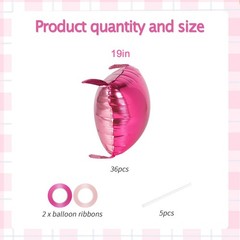 36pcs Hot Pink Square Foil Balloons Wall Backdrop, Double Sided Magenta Mylar…