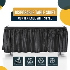Ruffle Table Skirt Black 6 Pack 14 Ft Long Table Skirts for Rectangle Tables …