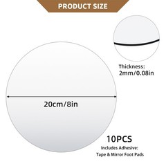 10 Pack 8″ Round Mirror Centerpieces For Tables Acrylic Circle Candle Plate