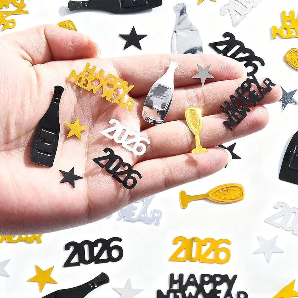2026 New Year Confetti Happy Decorations Table Welcome Winter Xmas Party