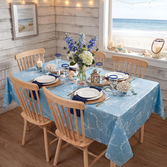 3 Pcs Blue Bow Starfish Seashell Tablecloth Ocean Coastal Nautical Beach Party D