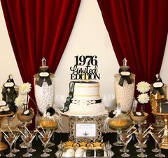 Limited EDITION 1976 Cake Topper – Black Glitter Happy 50th Birthday Party Ca…