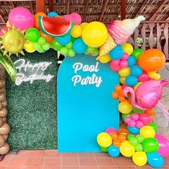 Tropical Hawaiian Balloons Arch Kit 144pcs Summer Party Decor with Watermelon…