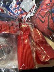 Spiderman Party Set, 10 People, Decor, Tableware, Favors, Cake Decor Open Box