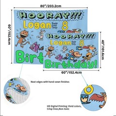 Personalize Dogman Birthday Party Banner Poster Gift, Dog Man Party Supplies