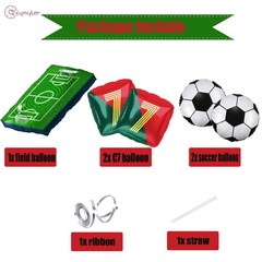 Number 7 Soccer Star Balloon Set – 4 Red and Green National Team Jersey Ballo…