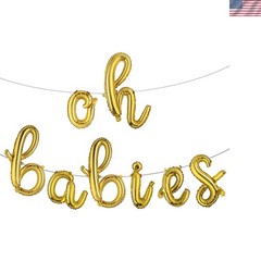 Customizable 16-Inch ‘Oh Babies’ Aluminum Foil Balloon Banner for Celebrations