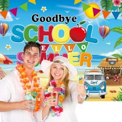 Hello Summer Decorations Goodbye School Beach Backdrop Banner Gift 72″x44″