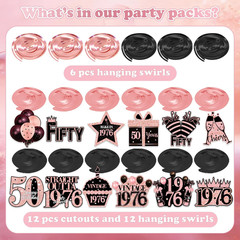 50Th Birthday Decorations Hanging Swirls – 30Pcs Happy 50Th Birthday Decor for W