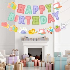 Sewing Banner Garland, Sewing Happy Birthday Banner Sewing Tool Tailor Garlan…