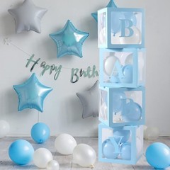Transparent Baby Boxes with Letters for Baby Shower, Gender Reveal & Birthday De
