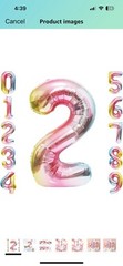 6pcs Unicorn Large Foil Balloon Set «2nd» Birthday Party Decoration Read Descrip