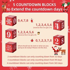365 Days Christmas Countdown Wooden Tiered Tray Decor Activities Dice Gifts