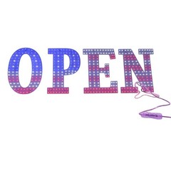 30″x10″ US Flag LED Open Sign Remote Ultra Bright Light Store Window Wall Plug