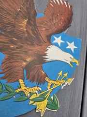 Vtg Beistle Patriotic Bald Eagle Die Cut Wall Decoration USA 17.5″ c1970s b27