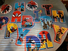 Spiderman Theme Happy Birthday Party Decoration 38 Pcs Balloons Letters Pics NEW