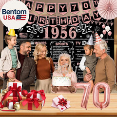 70Th Birthday Decorations for Women,32Pcs Back in 1956 Birthday Party Decoration