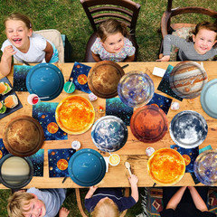 Space Theme Party Decorations 100Pcs Galaxy Planet Outer Space Disposable Plates