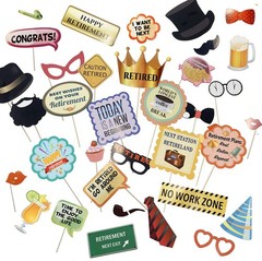 Scapa Retirement Photo Booth Props 36 pc Party Supplies for Pictures and Deco…