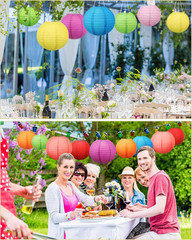 48 Pcs Paper Lanterns Party Decorations Chinese Lanterns round Paper Decor 4/6/8