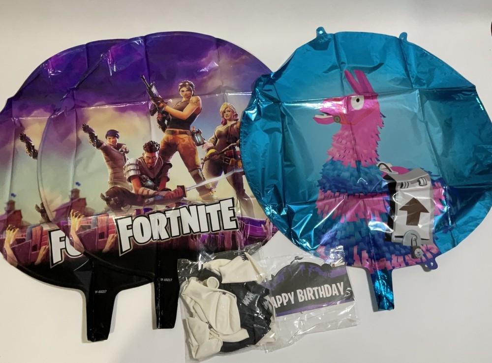 Fortnite Video Game Birthday Party Supplies Includes Foil Balloons Cake Topper