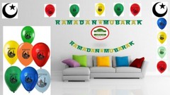 Ramadan Lights Ramadan Deco Balloons (12 Pcs) BLUE Lights Islamic gifts Eid Gift