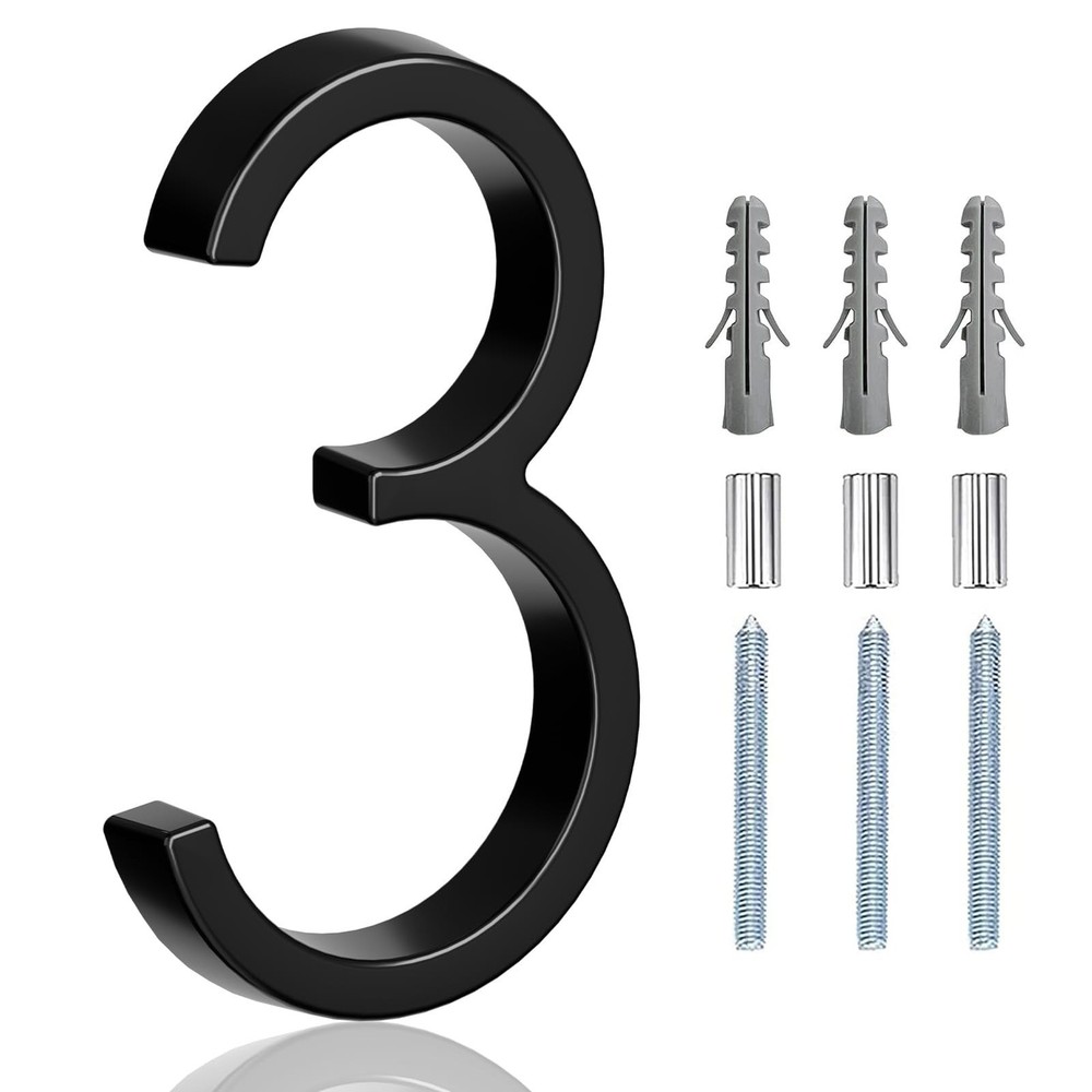 5″ Floating Stainless Steel Address House Number, Modern Metal Anti-Rust Hous…