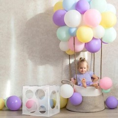 14 Holes Balloon Sizer Cube Box Collapsible Measurement Tool for Birthday Party