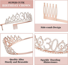 30Th Birthday Decorations for Her, Including Sash, Crown/Tiara, Candles, Cake To
