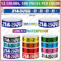 Teling 1200 Pcs over 21 Paper Wristbands Events Wristbands Colored Waterproof…