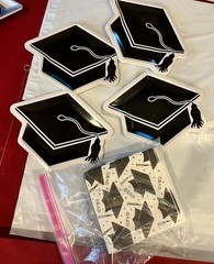 Grad Party Supply LOT Gold Black Silver Decorations Centerpiece Garlands Banner